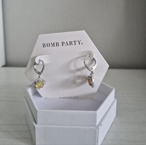 Bomb Party Silver and Yellow Earrings